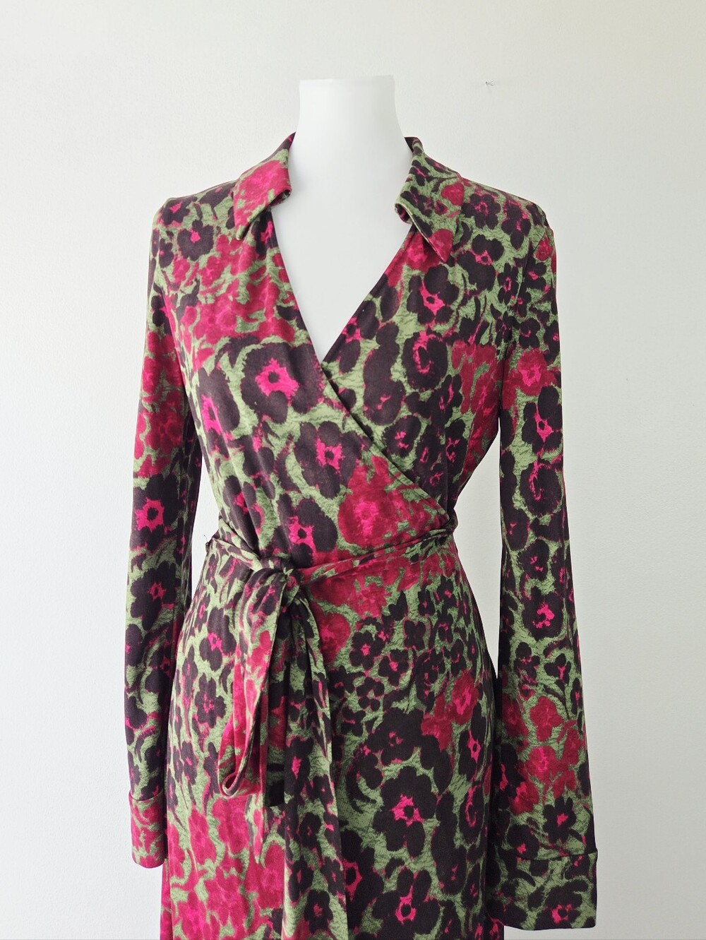 DVF Diane von Furstenberg JUDY Vintage Printed Floral Botanical Size 12 - Picture 2 of 6